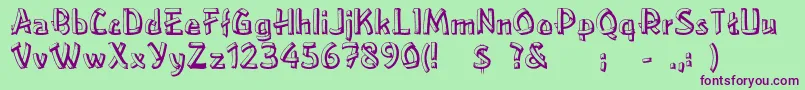 LowerEastside Font – Purple Fonts on Green Background