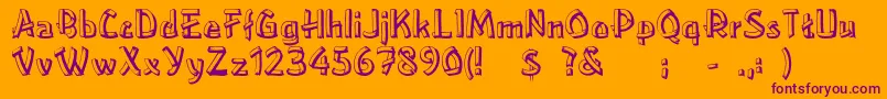 LowerEastside Font – Purple Fonts on Orange Background