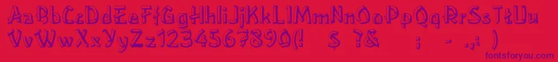 LowerEastside Font – Purple Fonts on Red Background