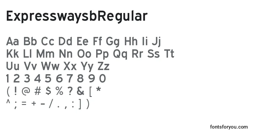 Czcionka ExpresswaysbRegular – alfabet, cyfry, specjalne znaki