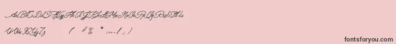 LeSecretDeLaGuilde-Schriftart – Schwarze Schriften auf rosa Hintergrund