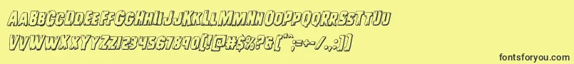 Leatherface3Dital Font – Black Fonts on Yellow Background