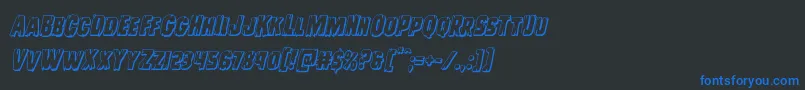 Leatherface3Dital Font – Blue Fonts on Black Background
