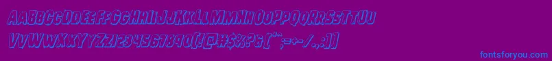 Leatherface3Dital Font – Blue Fonts on Purple Background