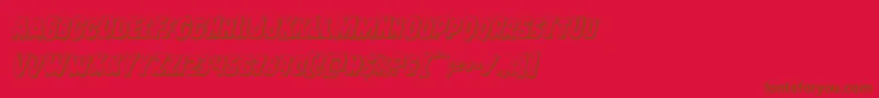 Leatherface3Dital Font – Brown Fonts on Red Background