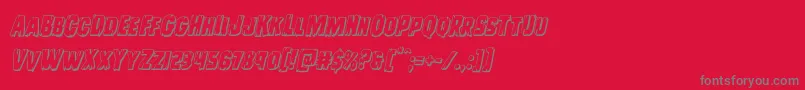 Leatherface3Dital Font – Gray Fonts on Red Background