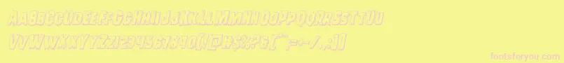 Leatherface3Dital Font – Pink Fonts on Yellow Background