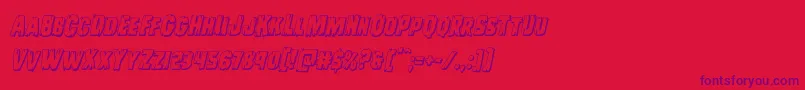 Leatherface3Dital Font – Purple Fonts on Red Background