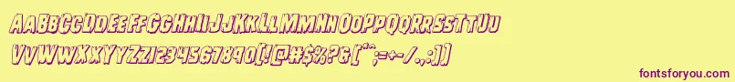 Leatherface3Dital Font – Purple Fonts on Yellow Background