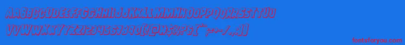 Leatherface3Dital Font – Red Fonts on Blue Background