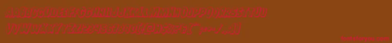 Leatherface3Dital Font – Red Fonts on Brown Background