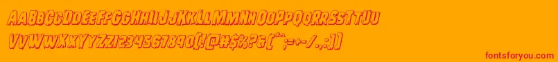 Leatherface3Dital Font – Red Fonts on Orange Background
