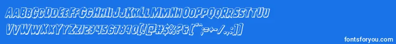 Leatherface3Dital Font – White Fonts on Blue Background