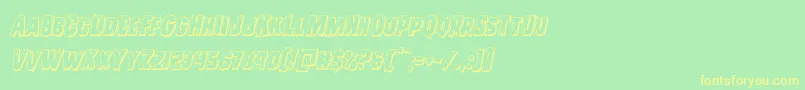 Leatherface3Dital Font – Yellow Fonts on Green Background