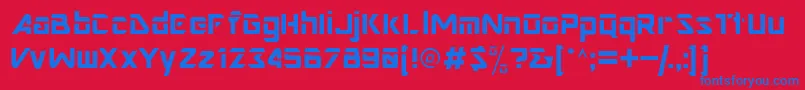 フォントNimroddisplayssk – 赤い背景に青い文字