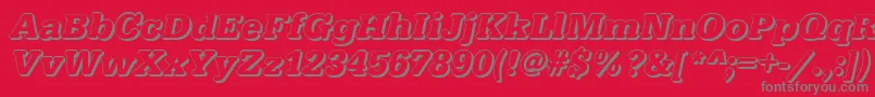 TypewritershBolditalic Font – Gray Fonts on Red Background
