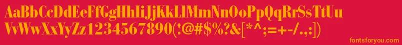 BauerbodonistdBlackcond Font – Orange Fonts on Red Background