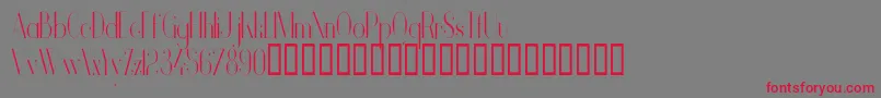 VanityLightNarrow Font – Red Fonts on Gray Background