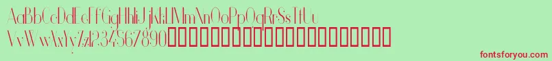 VanityLightNarrow Font – Red Fonts on Green Background