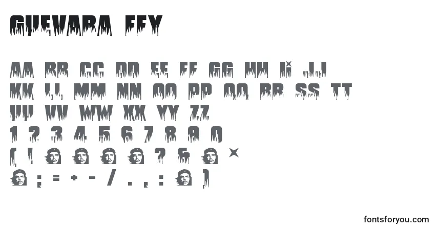 Czcionka Guevara ffy – alfabet, cyfry, specjalne znaki