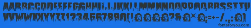 Guevara ffy-Schriftart – Schwarze Schriften auf blauem Hintergrund