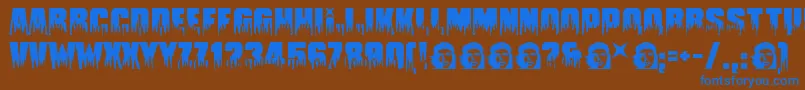 Guevara ffy Font – Blue Fonts on Brown Background