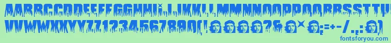 Guevara ffy-Schriftart – Blaue Schriften auf grünem Hintergrund