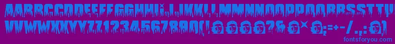 Guevara ffy Font – Blue Fonts on Purple Background