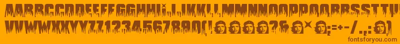 Guevara ffy Font – Brown Fonts on Orange Background