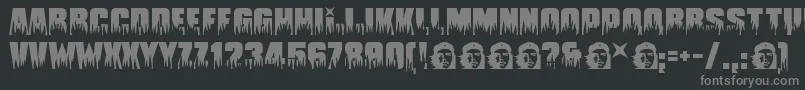 Guevara ffy-fontti – harmaat kirjasimet mustalla taustalla