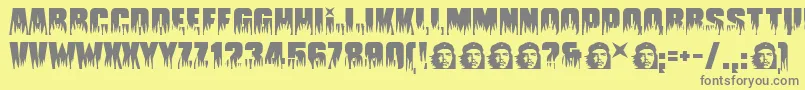Guevara ffy Font – Gray Fonts on Yellow Background