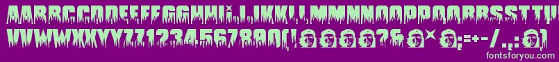 フォントGuevara ffy – 紫の背景に緑のフォント