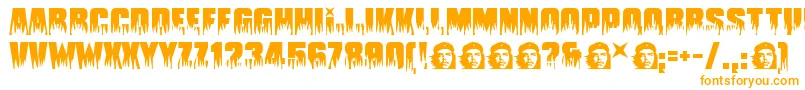 Guevara ffy-Schriftart – Orangefarbene Schriften auf weißem Hintergrund