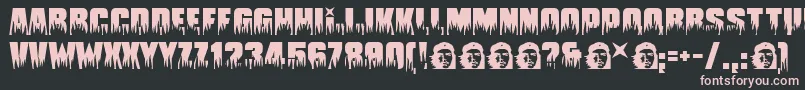 Guevara ffy-Schriftart – Rosa Schriften auf schwarzem Hintergrund