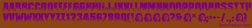 Guevara ffy Font – Purple Fonts on Brown Background