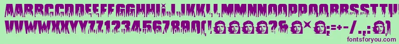 Guevara ffy-Schriftart – Violette Schriften auf grünem Hintergrund