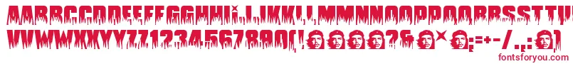 Fonte Guevara ffy – fontes vermelhas em um fundo branco