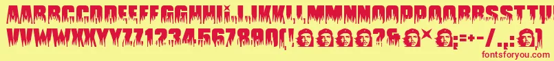 Fonte Guevara ffy – fontes vermelhas em um fundo amarelo