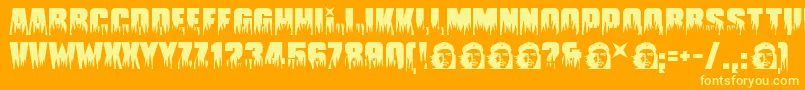Guevara ffy Font – Yellow Fonts on Orange Background