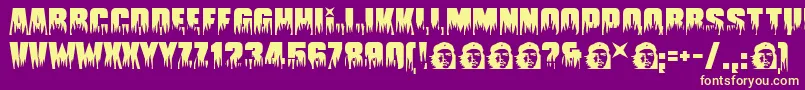 Guevara ffy Font – Yellow Fonts on Purple Background