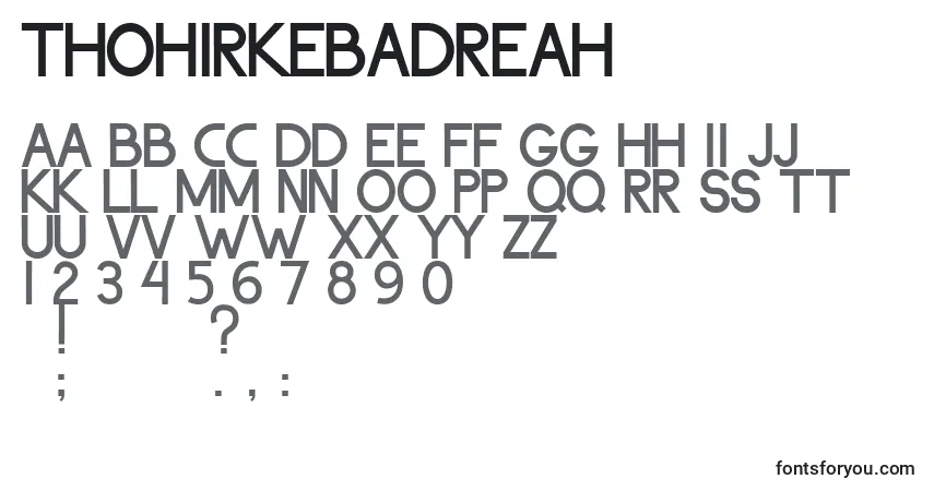ThohirKeBadreah Font – alphabet, numbers, special characters