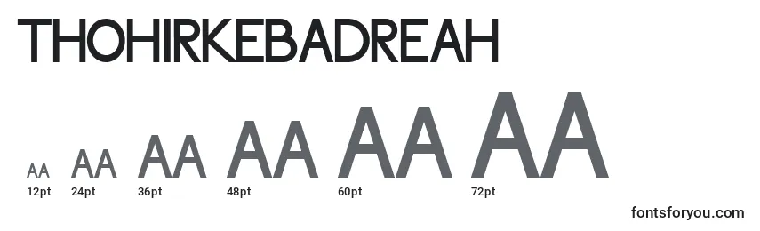 ThohirKeBadreah Font Sizes