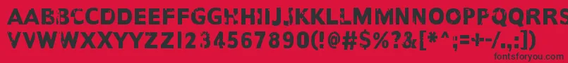 フォントAnotherNameFor – 赤い背景に黒い文字