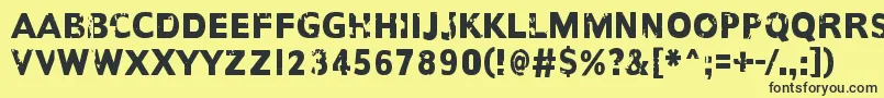 AnotherNameFor-Schriftart – Schwarze Schriften auf gelbem Hintergrund
