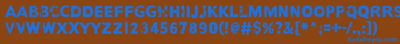 フォントAnotherNameFor – 茶色の背景に青い文字