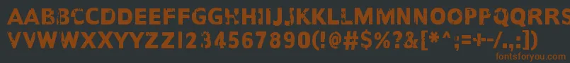AnotherNameFor-fontti – ruskeat fontit mustalla taustalla