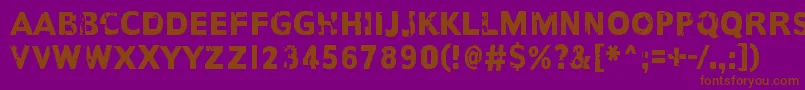 AnotherNameFor-fontti – ruskeat fontit violetilla taustalla