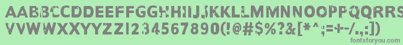 フォントAnotherNameFor – 緑の背景に灰色の文字