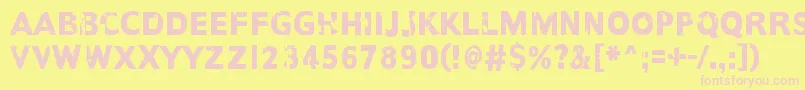 AnotherNameFor Font – Pink Fonts on Yellow Background