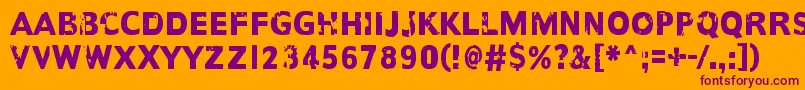 AnotherNameFor Font – Purple Fonts on Orange Background